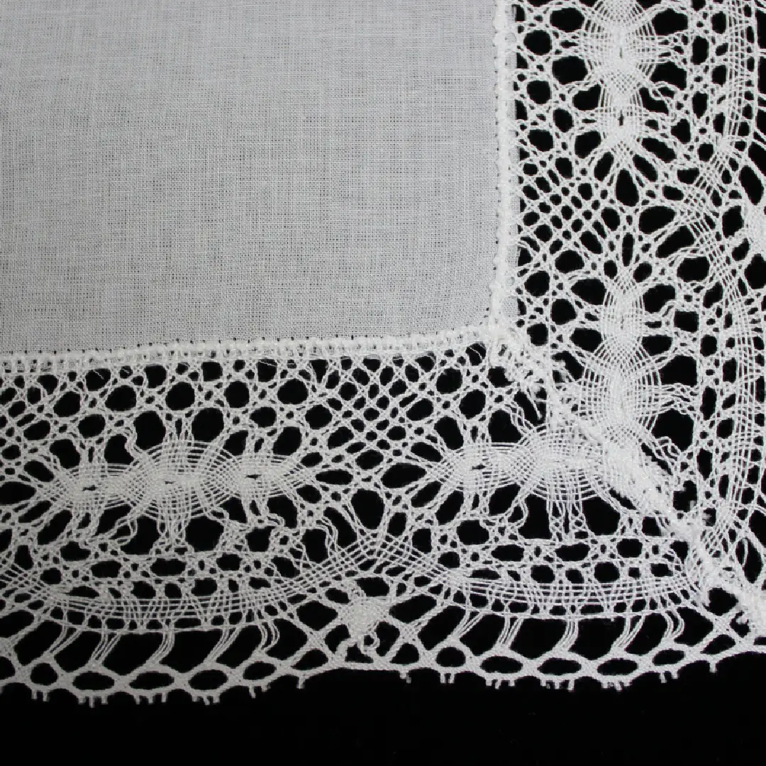 Pañuelo de Bolillo Blanco 25x25cm - Imagen 2